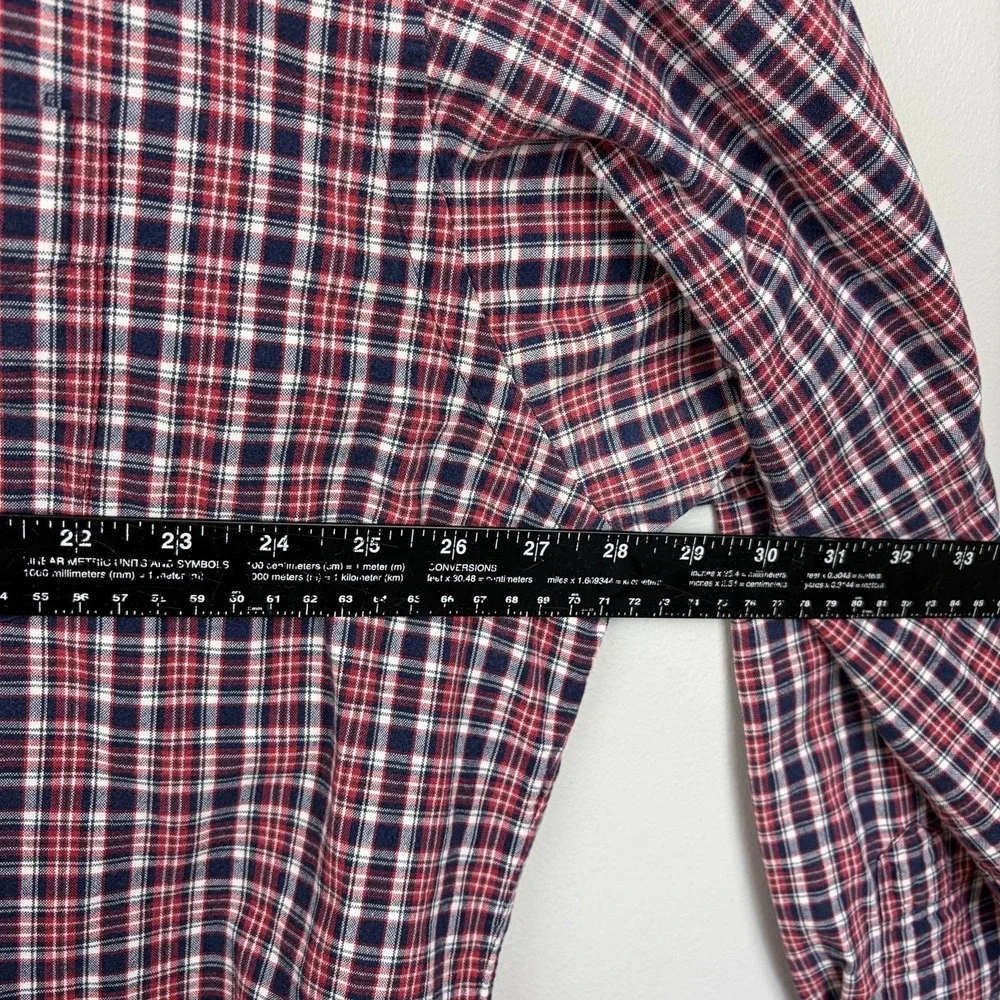 Polo Ralph Lauren Shirt Mens‎ 2XL Red Blue Plaid Marlowe Button Front Cotton